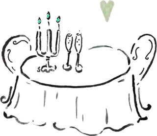 Mesa de banquete con velas